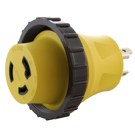 Ac Works RV/Marine 30A 3-Prong Locking Plug to 30A RV/Marine L5-30R Female Connector RVL530M30